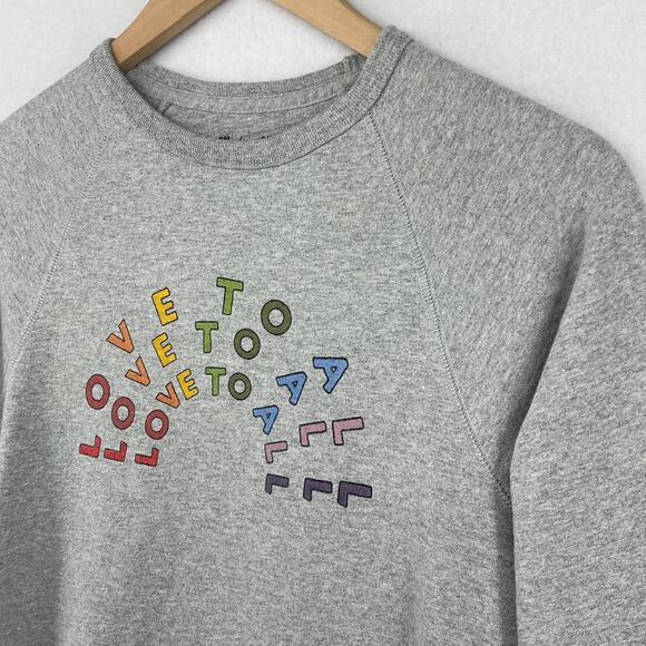 MADEWELL Sweatshirt S LOVE TO ALL Human Rights Campaign All Pride Terry Gray USA - Picture 2 of 15